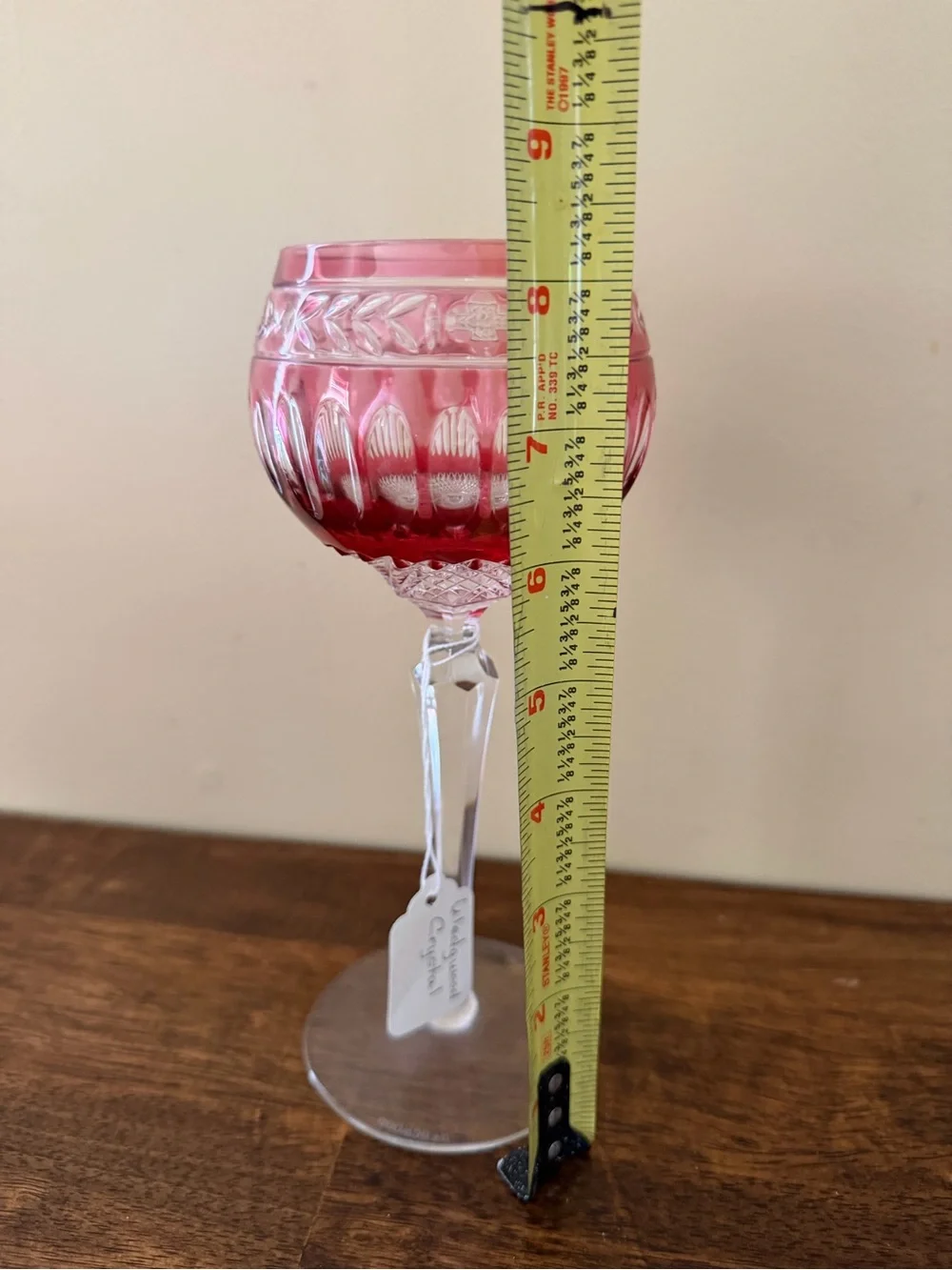 Wedgwood Cut-to-Clear Ruby Red Glass Decanter with matching Goblets